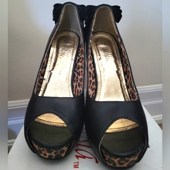 Platform Leopard Print Peeptoes - Picture 4 of 4